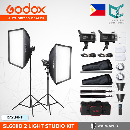Godox SL60IID Daylight LED Video Light (2-Light Studio Kit) Photography Lighting