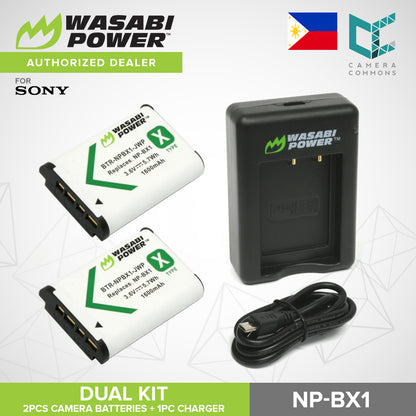 Wasabi Power NP-BX1 Dual Kit Battery Charger for Sony Cameras NPBX1