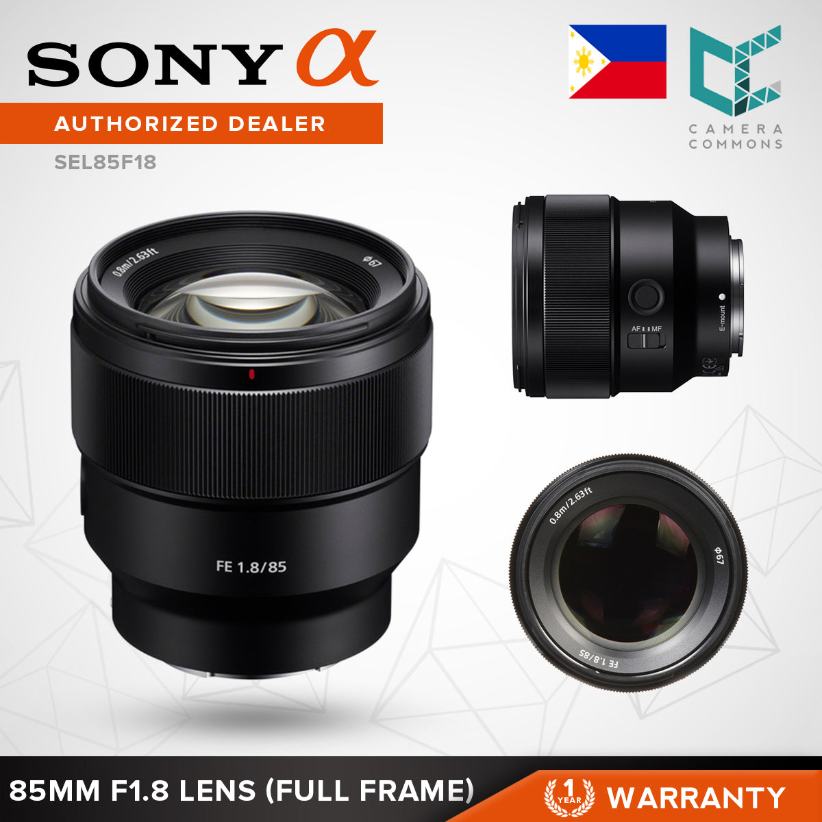 Sony Lens FE 85mm f/1.8 SEL85F18
