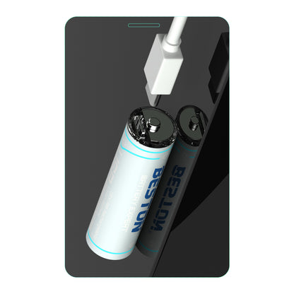 Beston 4pcs AA 1.5V Li-ion 2200mwh USB to Type C Rechargeable Lithium Battery 2AC-60 with Cable