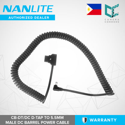 Nanlite D-Tap to 5.5mm Male DC Barrel Power Cable for PavoTube LED Studio Light CB-DT/DC