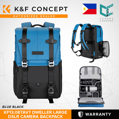 K&F Concept Dweller Black Professional DSLR Camera Bag Backpack 15.6" with Rain Cover KF13.087AV KF13.087AV5