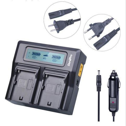 DuraPro LCD Dual Fast Charger for SONY NP-F960 NP-F970 NP F960 F970 Rechargeable Battery and HVR-HD1000 HVR-HD1000E HVR-V1J