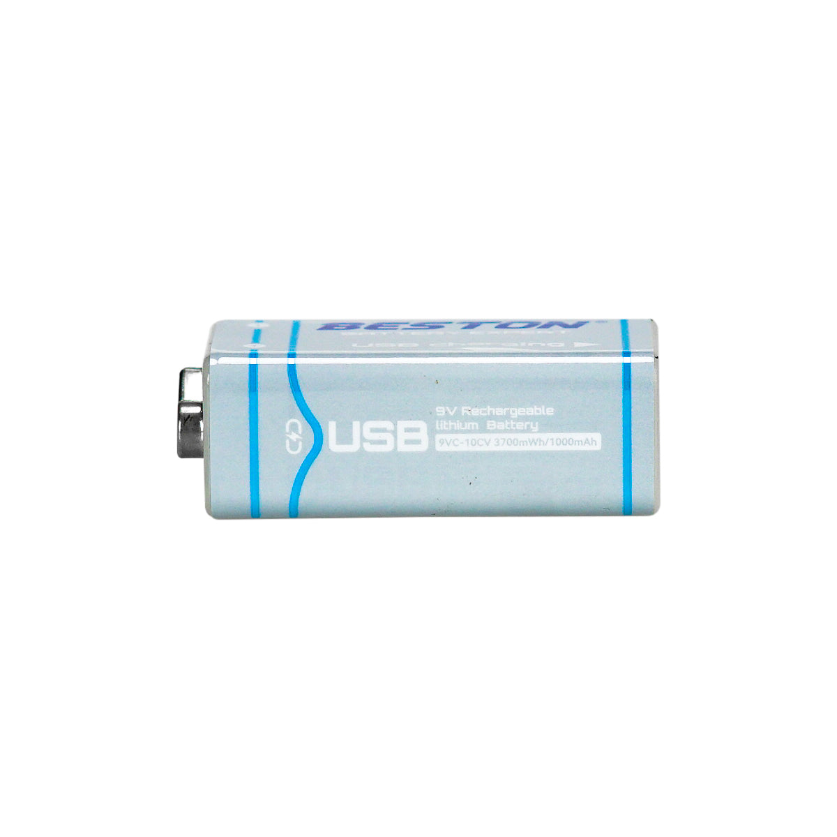 Beston 1pc USB 9V 1000mah Type C Rechargeable Lithium Battery 9VC-10CV with Cable