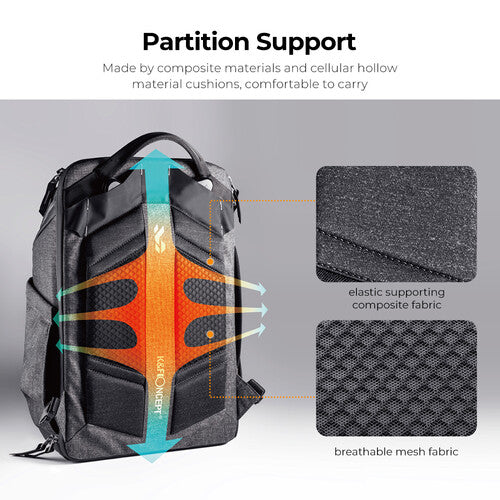 CLEARANCE K&F Concept KF13.105 Titan Professional Camera Backpack 25L Waterproof Bag 15.6" Laptop
