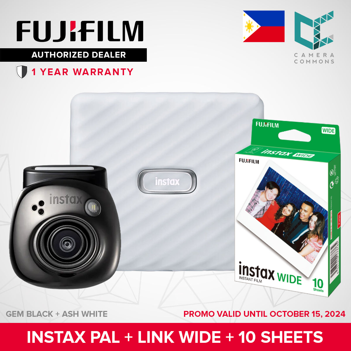 FUJIFILM Instax Pal Digital Camera Only with Detachable Ring Wide Angle Small Tiny Size Bluetooth to App
