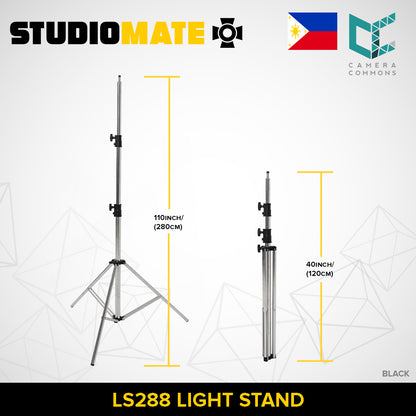 STUDIOMATE SM32 LS288 Quality Stand for Photography Lighting Studio Equipment Silver Black