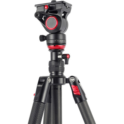 Miliboo MUKA Aluminum Alloy Travel Tripod Kit with Fluid Head Flip Lock