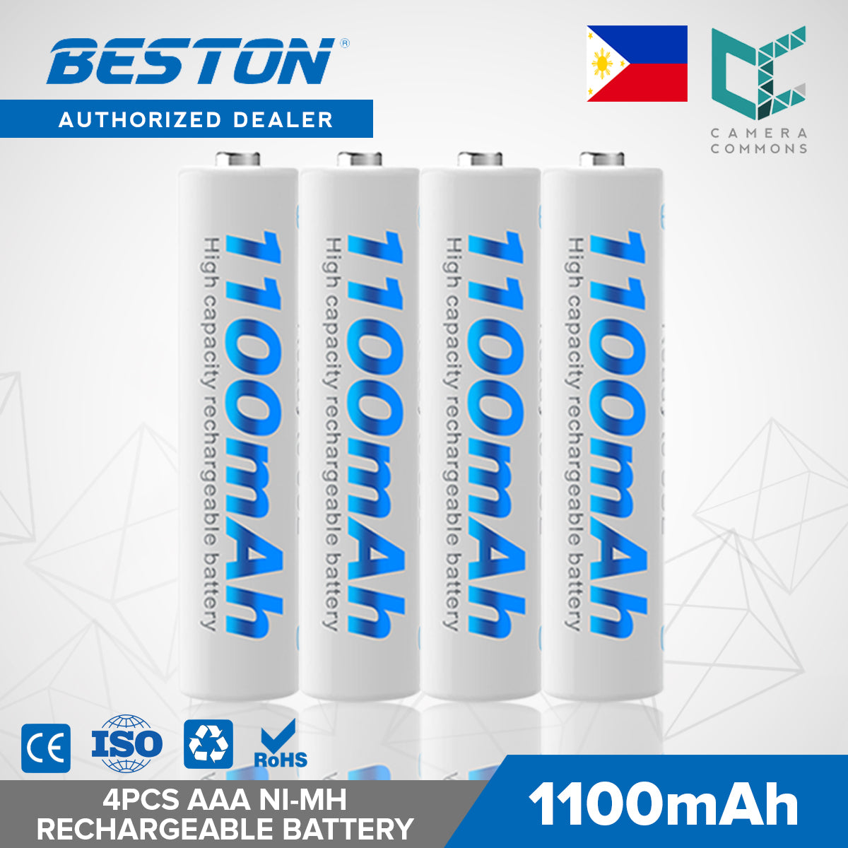 Beston 4pcs AAA 1100mAh Ni-MH Rechargeable Batteries