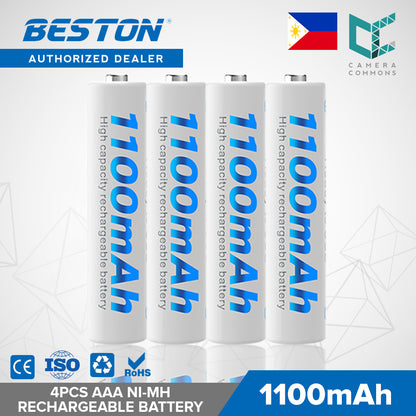 Beston 4pcs AAA 1100mAh Ni-MH Rechargeable Batteries