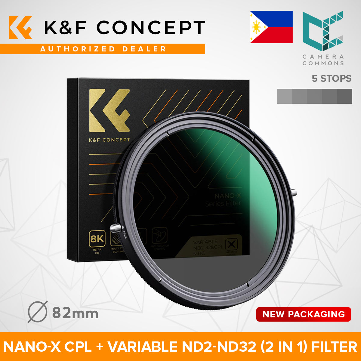 CLEARANCE KF FILTER Nano-X CPL + Variable FADER NDX ND2-ND32 62MM