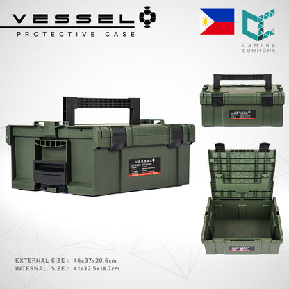 VESSEL VST4133S Small Hard Case Tool Box For Hardware Tools and Equipment VST4133 Stackable