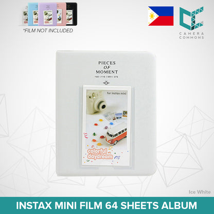 Photo Album Pieces of Moment/Memories 64 Pockets Slots Plain Color for Fujifilm Instax Mini Film