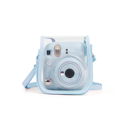 Clear Jelly Case Water Resistant Transparent Protective Cover Sling Bag for Fujifilm Instax Mini 12 Instant Camera
