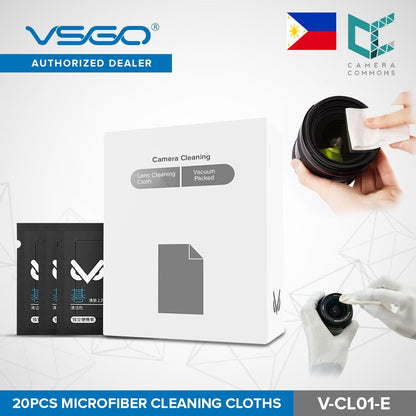 VSGO V-CL01-E Microfiber Cleaning Cloths 20pcs for Camera Lens Glasses Eyeglasses Cell Phone