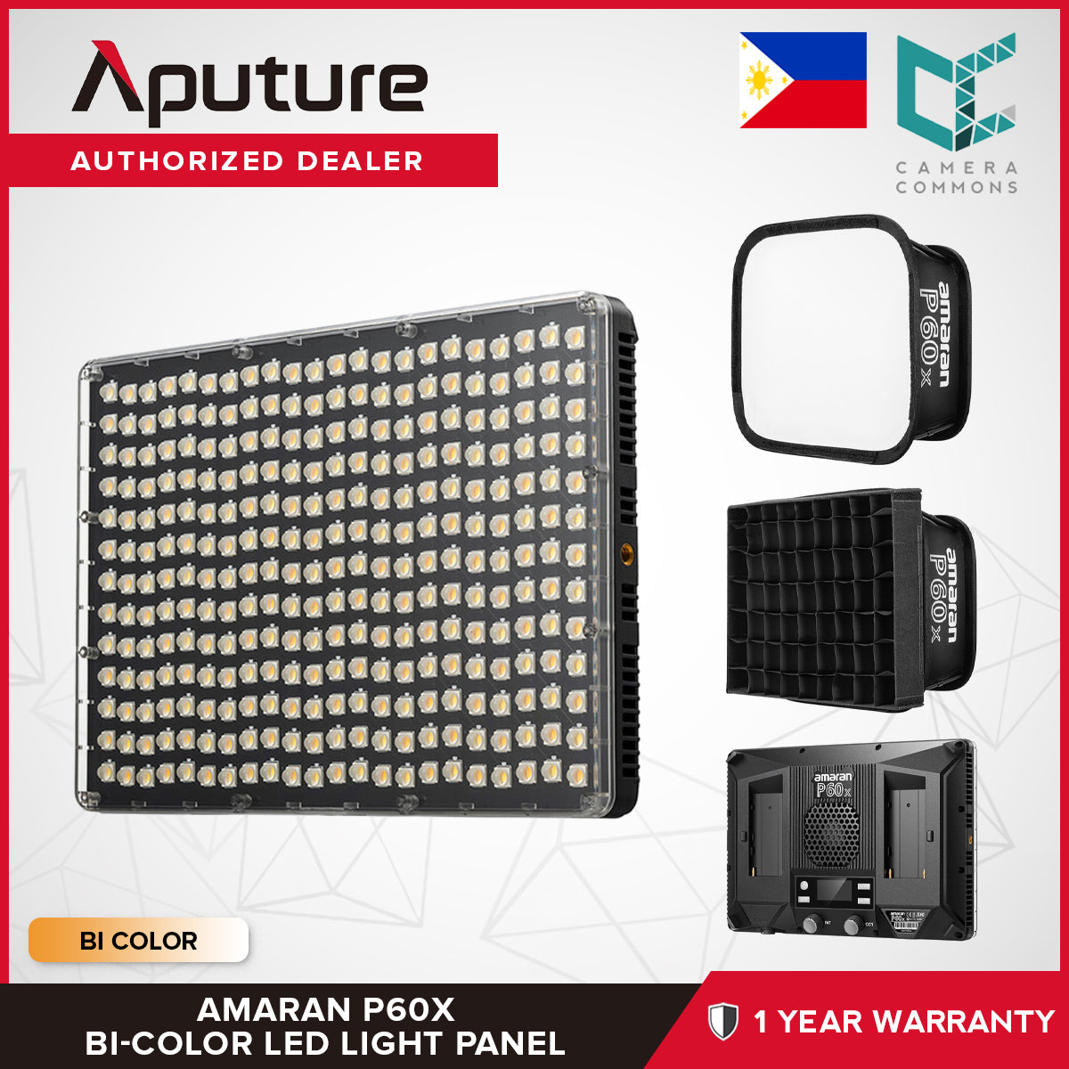 Aputure Amaran P60x Bi-Color LED Light Single Panel for Studio Film TV Production Lighting