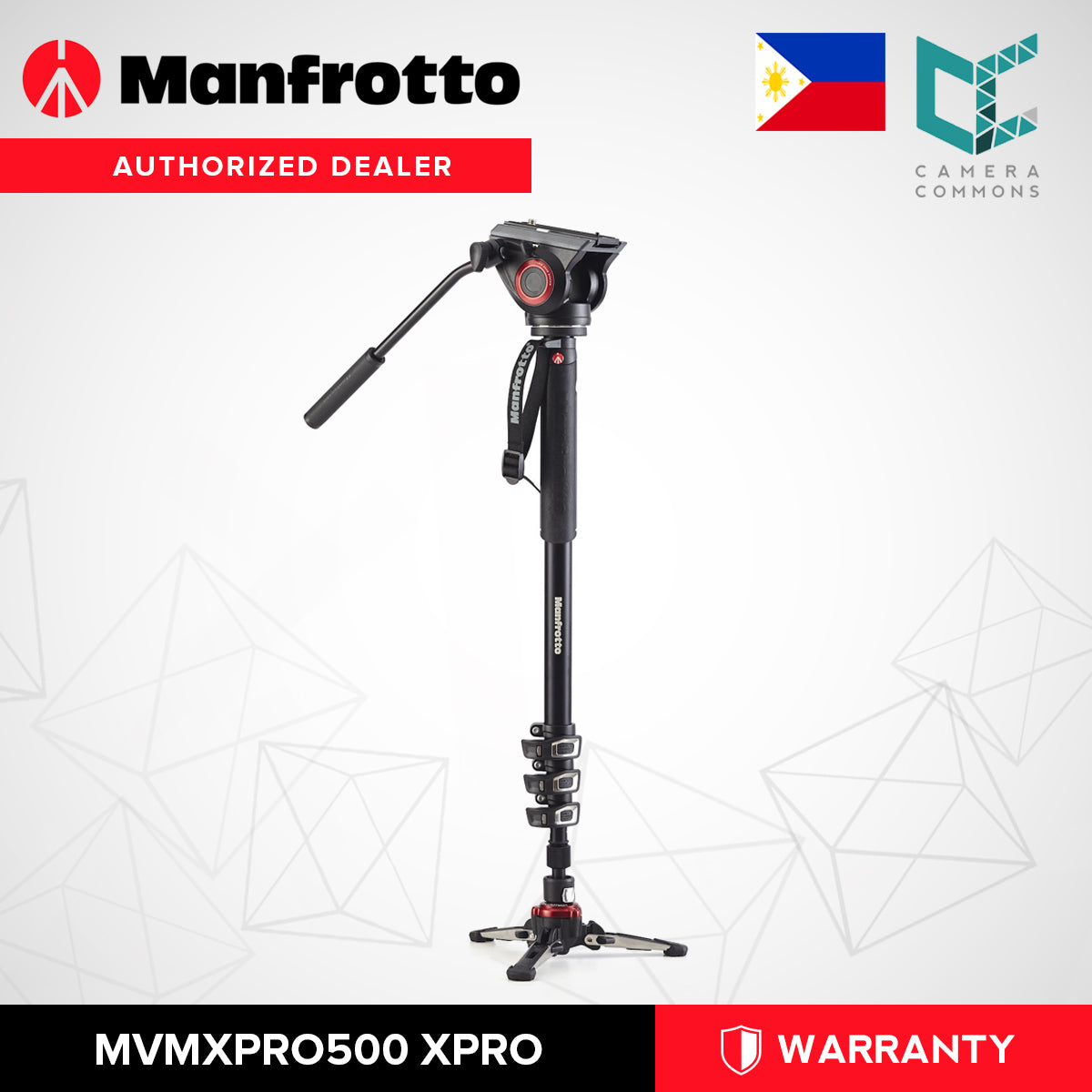 Manfrotto MVMXPRO500 XPRO Monopod + Four-Section Alu with Fluid Video Head