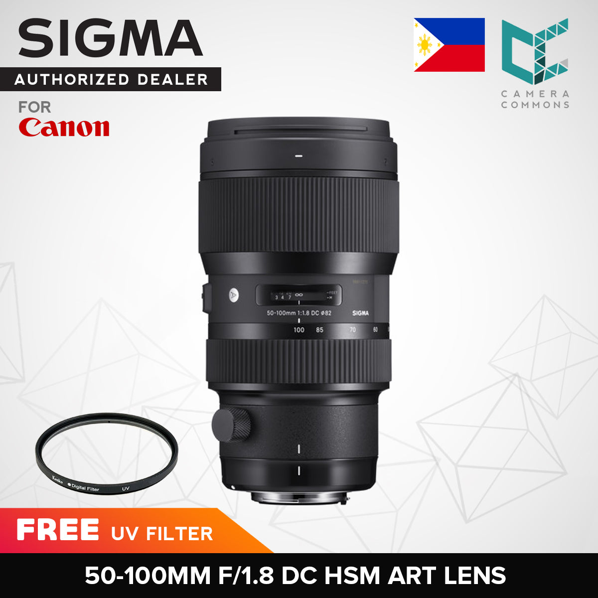Sigma 50-100mm f/1.8 DC HSM Art Lens for Canon EF