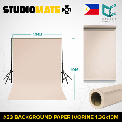 Studiomate Seamless Photography Videography Backdrop Background Paper 1.36x10m / 4.46 x 32 ft Studio Equipment