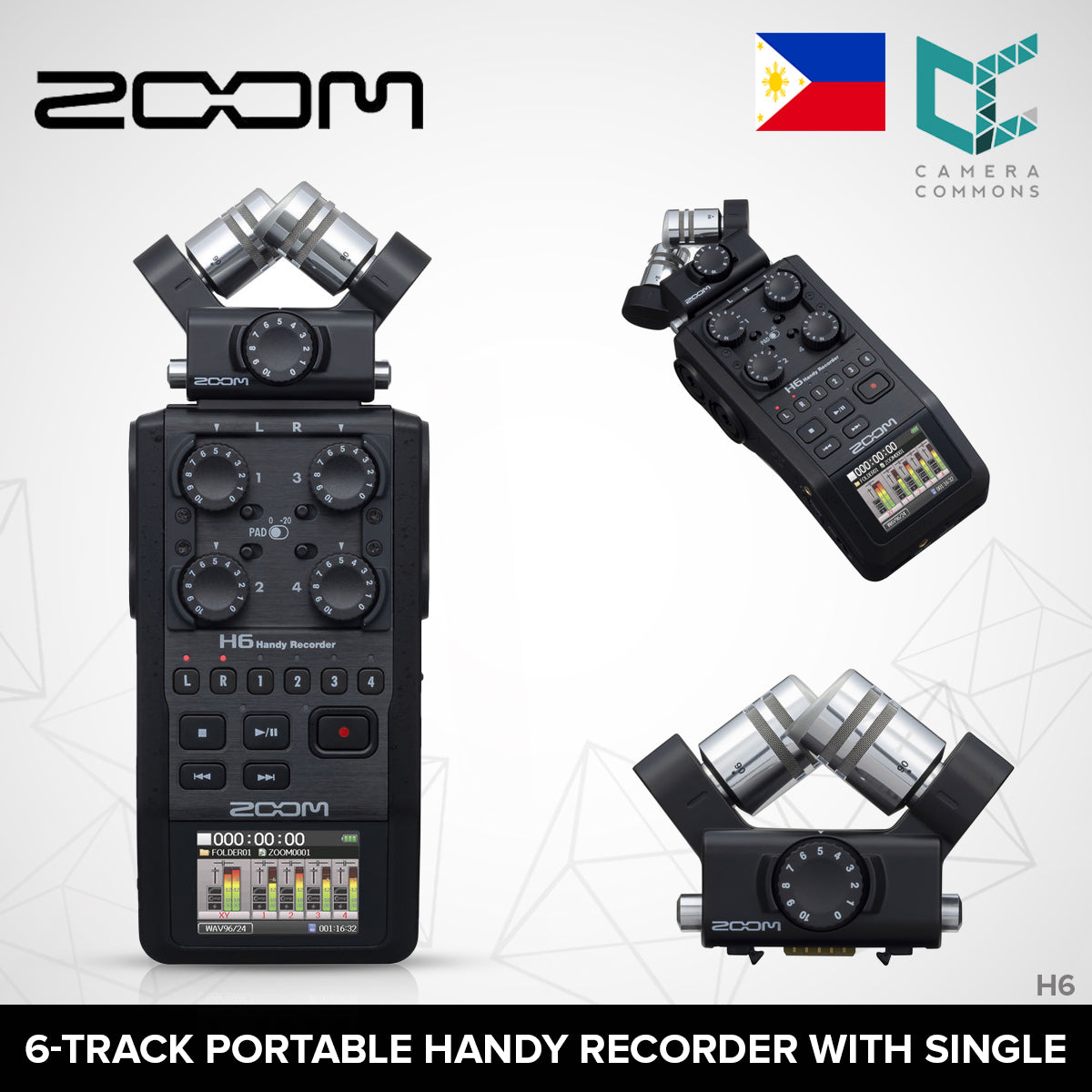 Zoom H6 Black 6-Input 6-Track Portable Handy Recorder