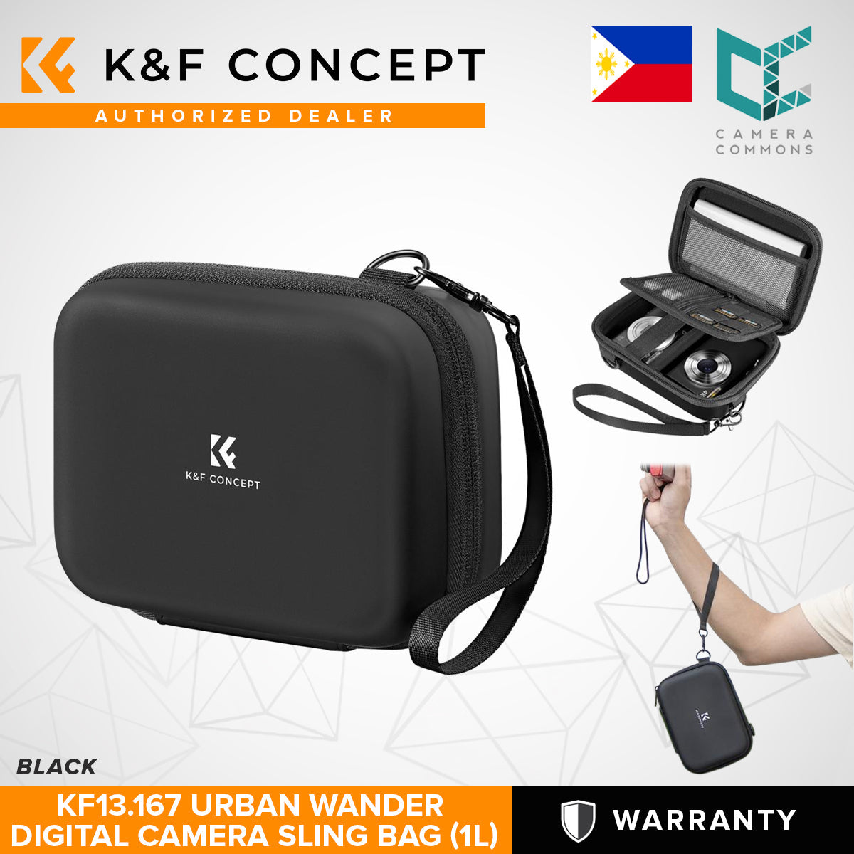 K&F Concept Urban Wander 1L Small Sling Bag for Digital Camera Accessories Waterproof Lightweight