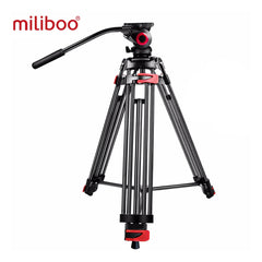 Miliboo MTT602A Professional Aluminum Video Tripod with 65mm Fluid Head and Mid-Level Spreader