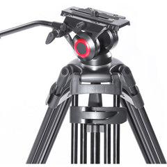 Miliboo MTT601A Professional Aluminum Video Tripod with 65mm Fluid Head with Mid-Level Spreader