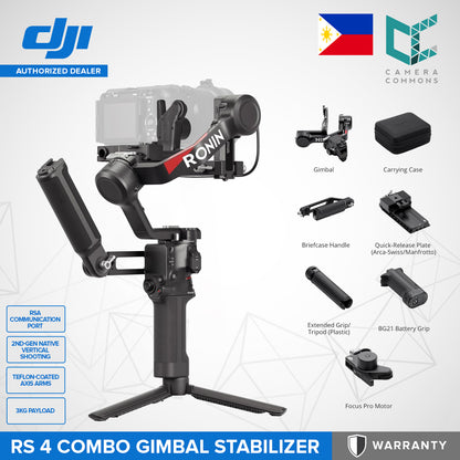 DJI RS 4 Gimbal Stabilizer Standard Combo OLED Touchscreen Lightweight Vertical Format Teflon-Coated Axes