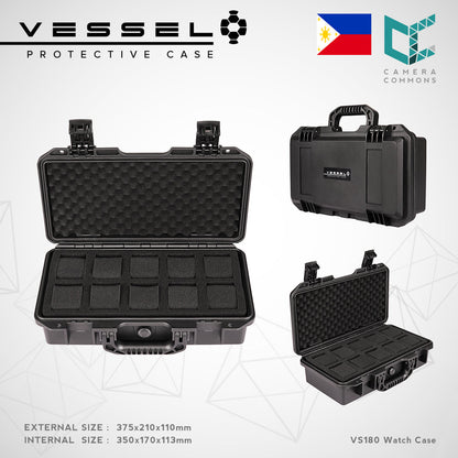 VESSEL Watch Case Organizer Storage Hard Cases with Foam for Watches