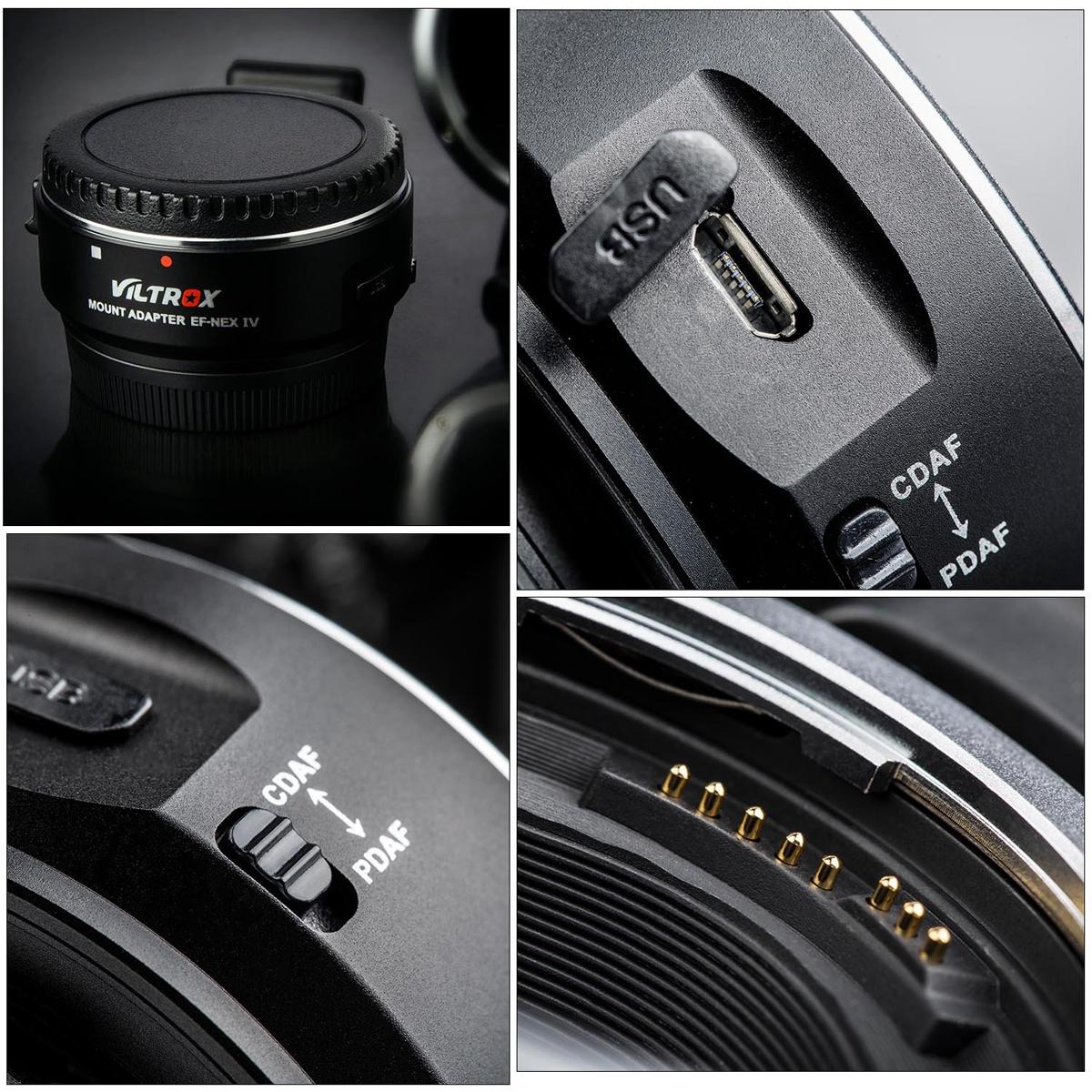 Viltrox EF-NEX IV Lens Mount Adapter for Canon EF-Mount Lens to Select Sony E-Mount Cameras