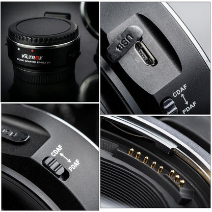 Viltrox EF-NEX IV Lens Mount Adapter for Canon EF-Mount Lens to Select Sony E-Mount Cameras