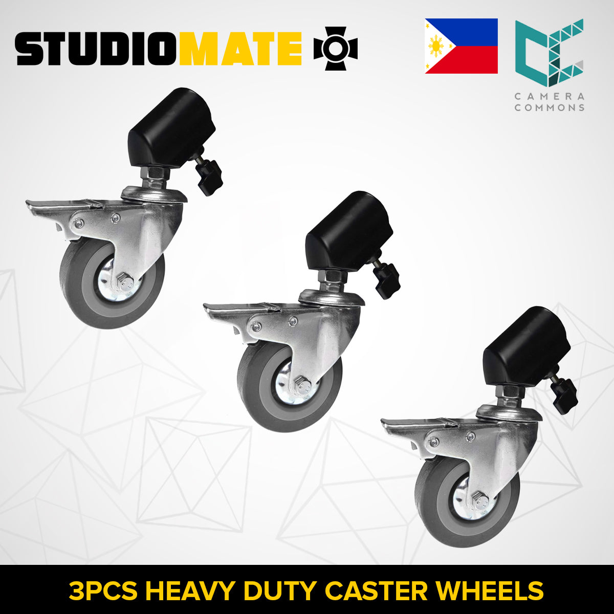 STUDIOMATE SM8 Heavy Duty 3pcs Caster Wheels with Lock | Photography Studio Accessory