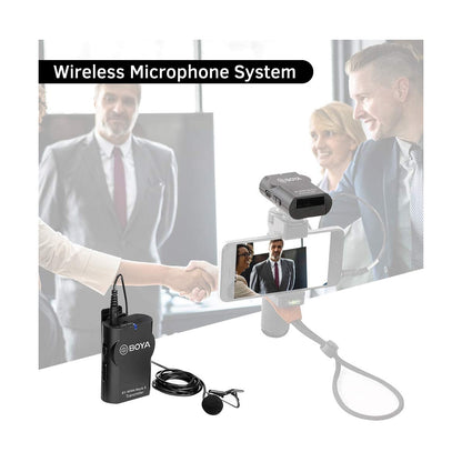 BOYA BY-WM4 Mark II Wireless Microphone System(Transmitter + Receiver) with Hard Case Compatible with DSLR Camera Camcorder Smartphone PC Tablet Sound Audio Recording Interview