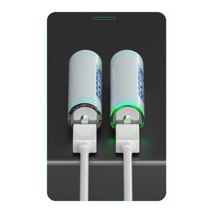 Beston 4pcs AA 1.5V Li-ion 2200mwh USB to Type C Rechargeable Lithium Battery 2AC-60 with Cable