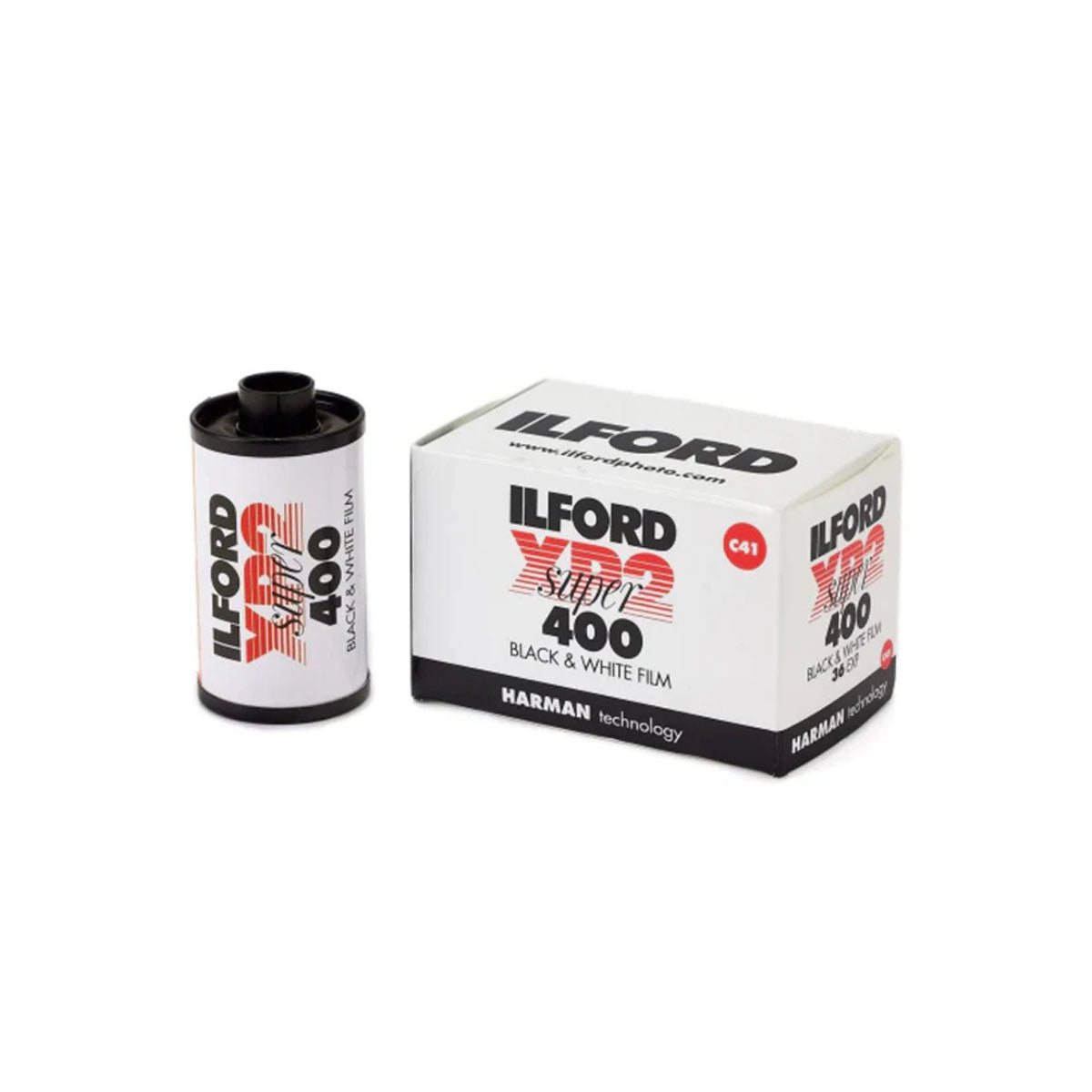 ILFORD XP2 Super 135 400 ISO Black and White Negative Film 36 Exposures Fine Grain Sharpness C41 C-41 Print Process
