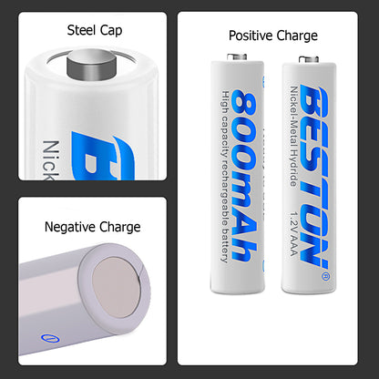 Beston 4pcs of AAA 800mAh Rechargeable Battery