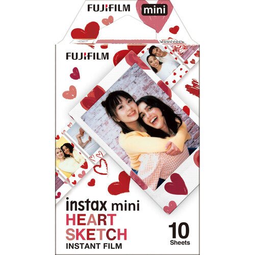 FUJIFILM Instax Mini Heart Sketch Instant Film Love Month Valentine Valentines Red 10 Sheets