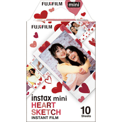 FUJIFILM Instax Mini Heart Sketch Instant Film Love Month Valentine Valentines Red 10 Sheets