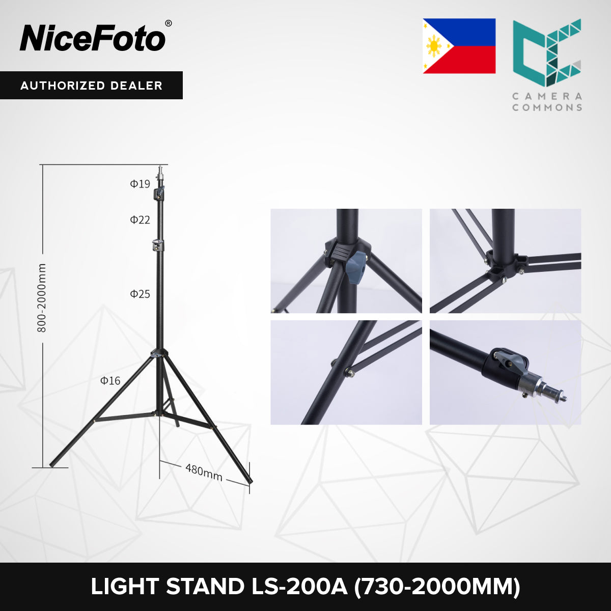 NICEFOTO Professional Heavy Duty C-Stand Light Stand with Boom Arm Equipment CStand Y660II Y660III