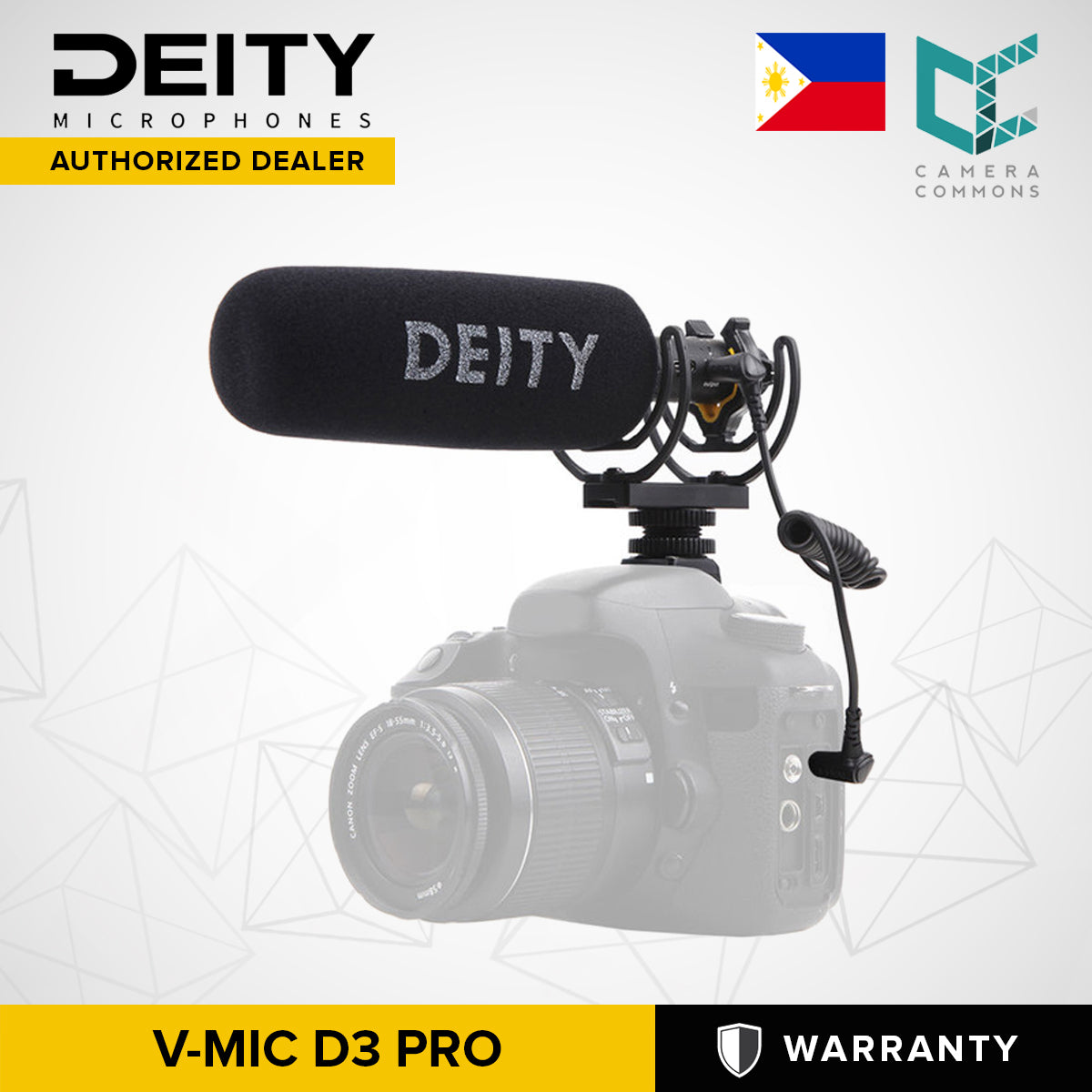 Deity Microphones V-Mic D3 Pro Super-Cardioid Directional Shotgun Microphone with Rycote Shockmount for DSLRs, Camcorders, Smartphones, Tablets, Handy Recorders, Laptop and Bodypack Transmitters