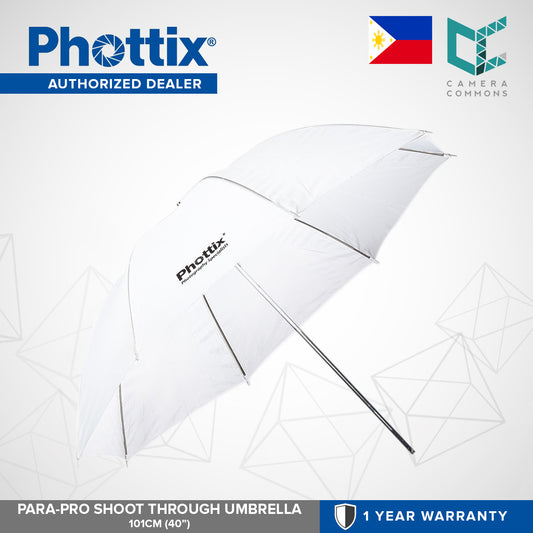 Phottix Para Pro Parabolic Shoot Through Umbrella 101cm 40 Inches PH85363