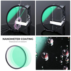 K&F Concept 37mm to 82mm Black Mist 1/4 Filter Dreamy Effect Waterproof and Scratch-Resistant Green Coated Nano-X