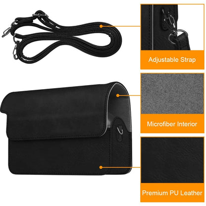 Leather Bag Case Cover Pouch Protector Shoulder Strap Black for Fujifilm Instax Wide 300 Instant Print Camera