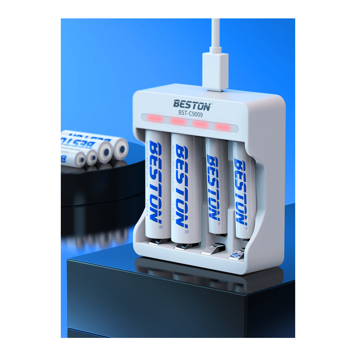 Beston SET C9009 Charger + AA AAA Nimh Battery 1200mah 1300mah 3000mah 3300mah