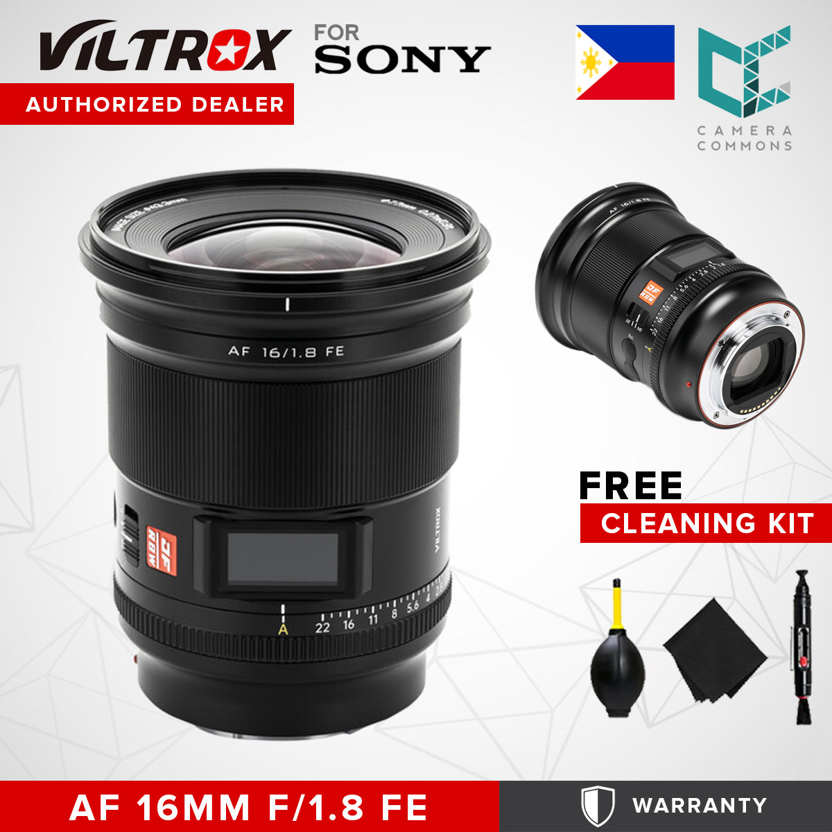 CLEARANCE Viltrox AF 16mm f/1.8 FE Lens for Sony E Full-Frame Cameras Ultra-Wide Angle