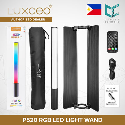 LUXCEO P520 RGB LED Light Wand Stick With Barndoor Built-in Battery 36 Colors Studio Tiktok Lighting