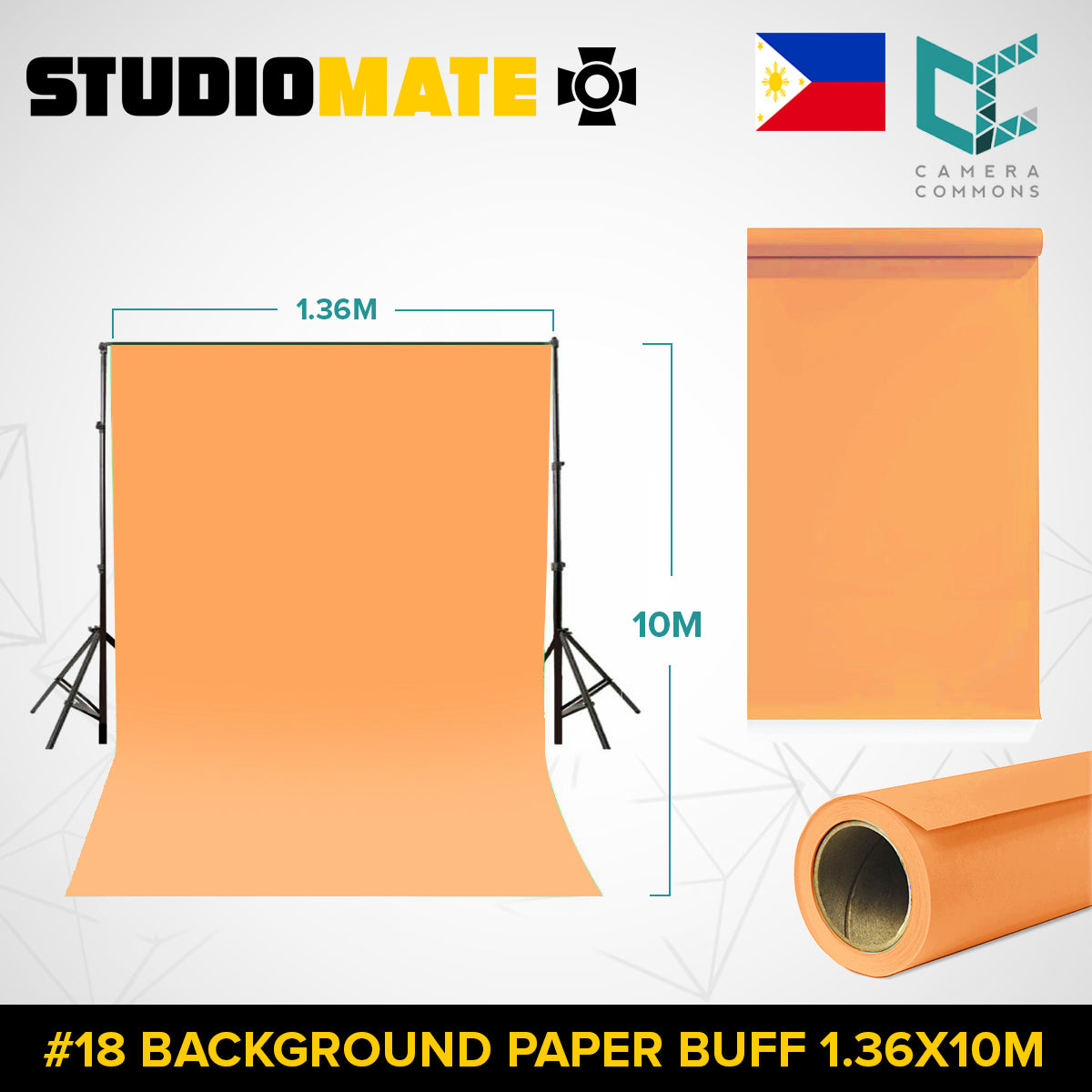 Studiomate Seamless Photography Videography Backdrop Background Paper 1.36x10m / 4.46 x 32 ft Studio Equipment