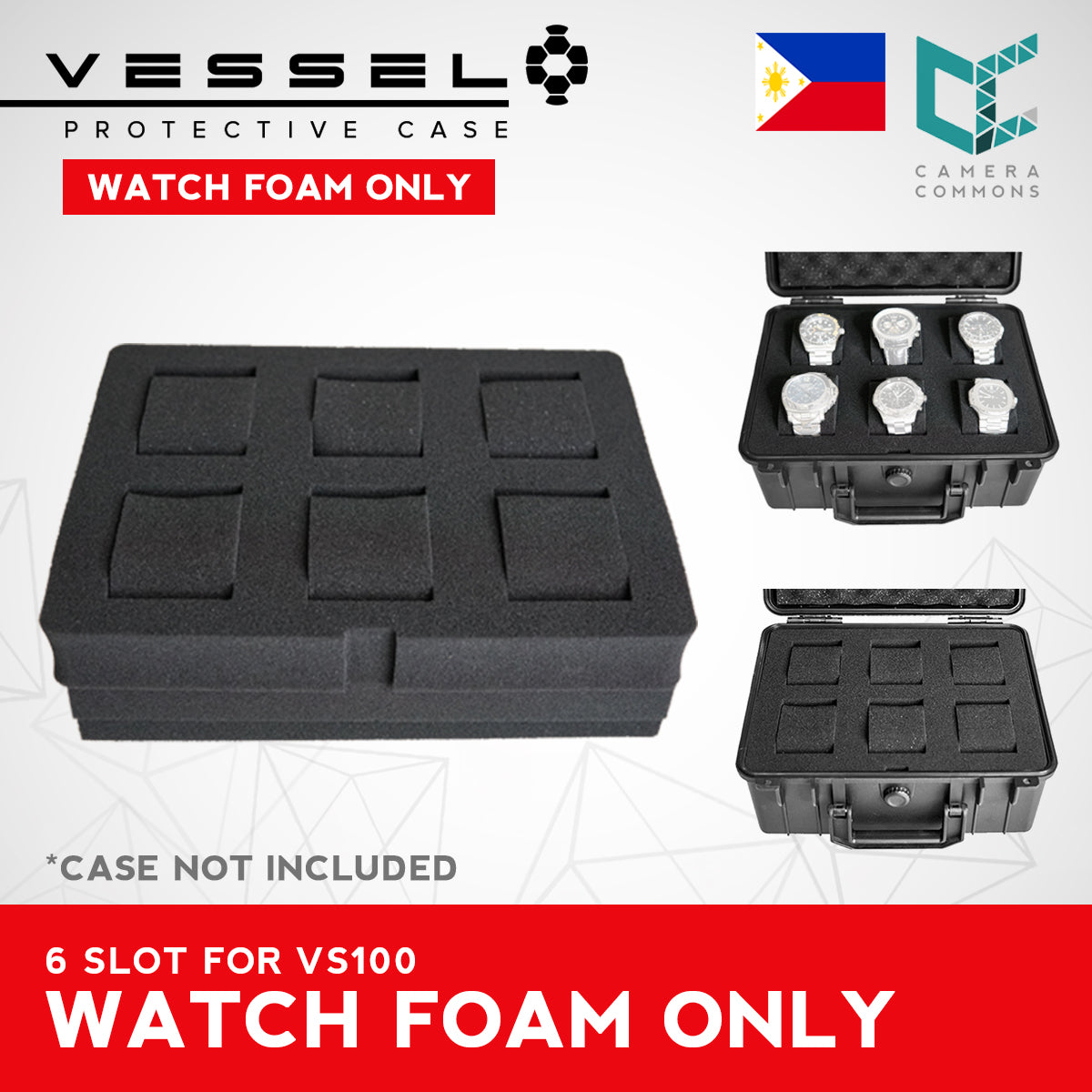 VESSEL Watch Case Organizer Storage Hard Cases with Foam for Watches