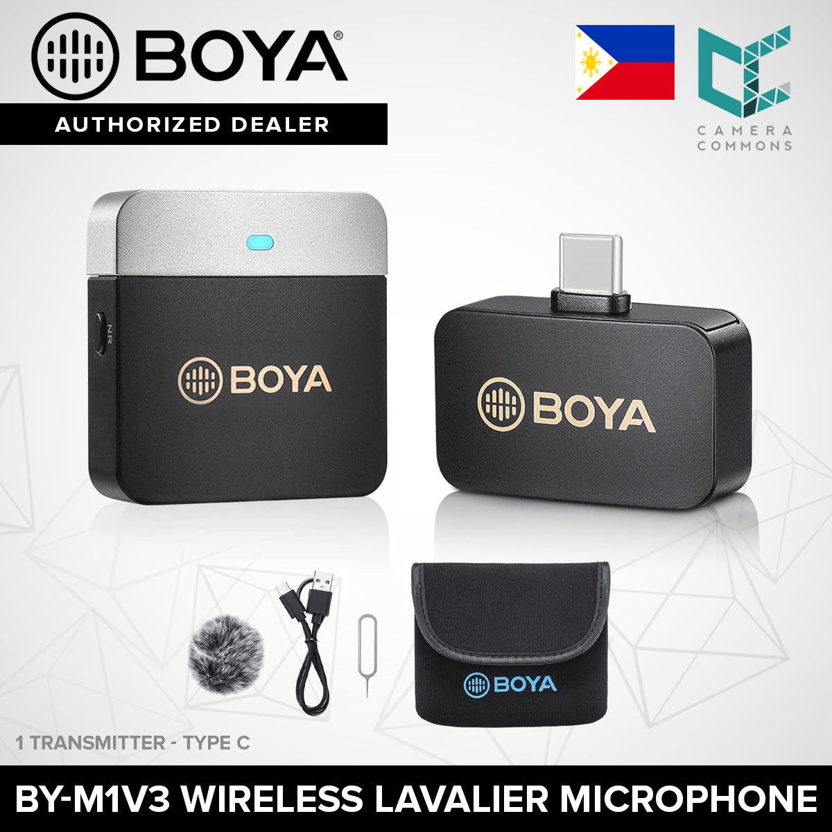 BOYA BY-M1V Wireless Lavalier Microphone System for Cameras and Smartphones BY-M1V1 BY-M1V3 BY-M1V5
