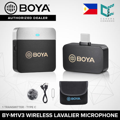 BOYA BY-M1V Wireless Lavalier Microphone System for Cameras and Smartphones BY-M1V1 BY-M1V3 BY-M1V5